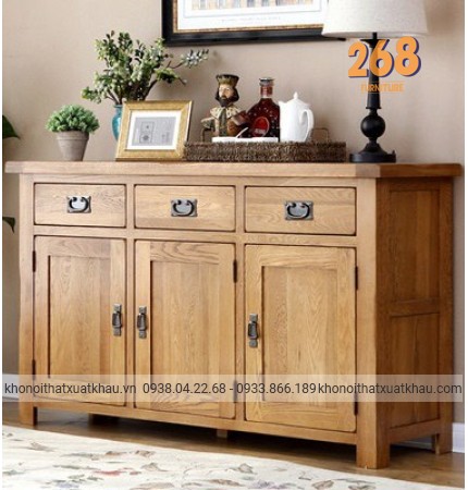 Tủ 3 cánh 3 hộc gỗ sồi mỹ 