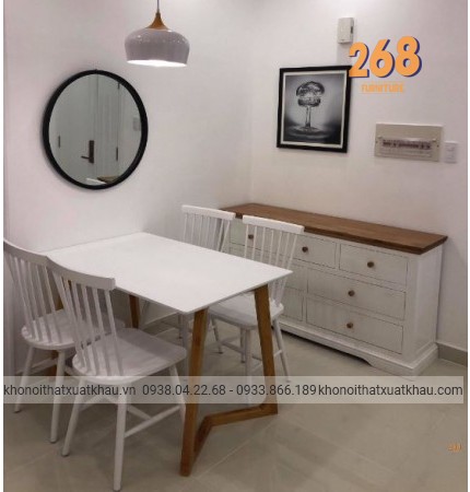 BÀN ĂN GỖ SỒI MỸ ĂN 05