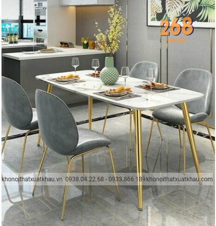 Bàn Ăn Mặt Đá Nhập Khẩu MS 010