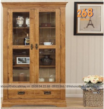 TỦ TRƯNG BÀY GỖ SỒI MỸ