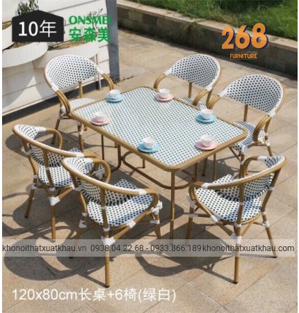 Bàn cafe ngoài trời nhựa giả mấy HCN