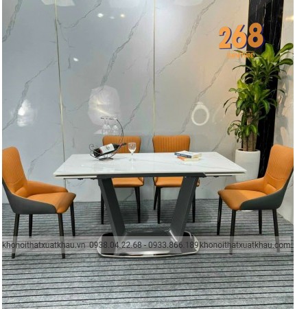 Bàn ăn mặt đá kéo rút cao cấp 