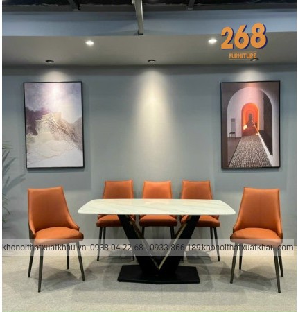 Bàn ăn mặt đá hiện đại 2023B