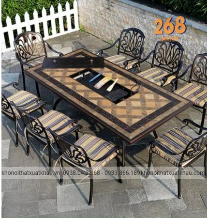 Bàn đá có bếp nướng và nấu lẩu 02