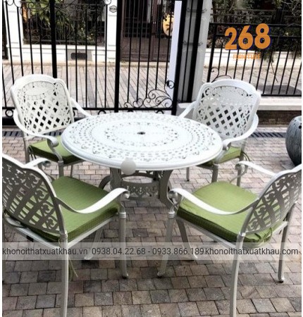 Bộ bàn ghế ngoài trời hoa sen
