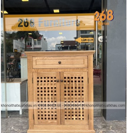 Tủ dép caro sồi mỹ mẫu mới 