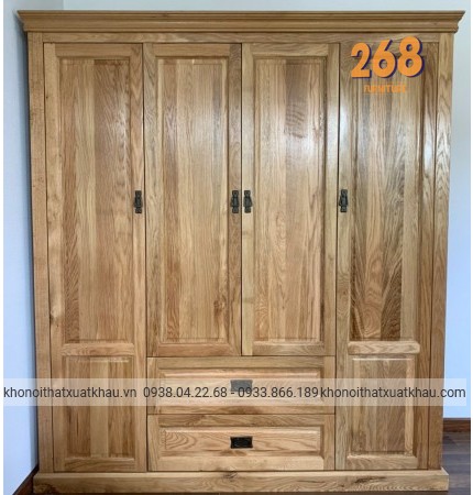 Tủ quần áo 2 hộc cánh pano 