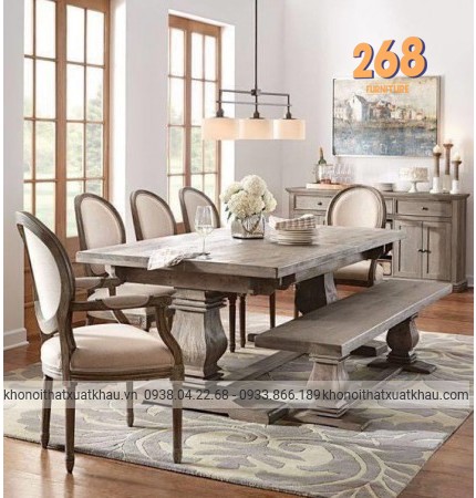 Bàn Ăn Gỗ Sồi 268 MS 345