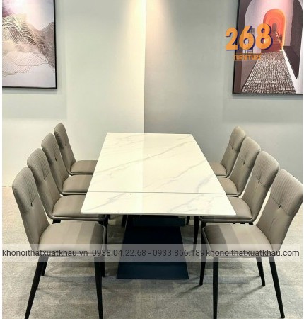 Bàn ăn mặt đá thông minh cao cấp 2023A