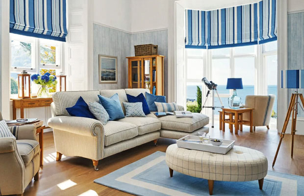 Những mẫu thiết kế nội thất phòng khách màu xanh ấn tượng